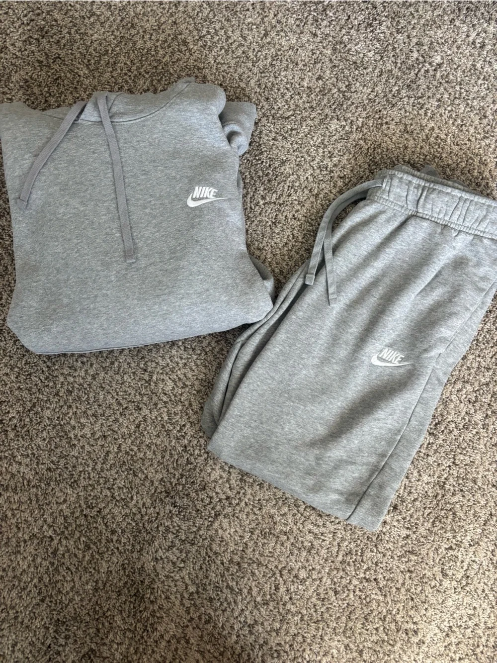 Nike Light Gray Hoodie and Joggers Sweat Set